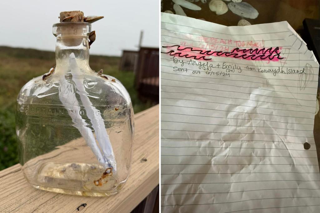 The finder of the message in a bottle on the Texas island plans to continue his journey across the ocean